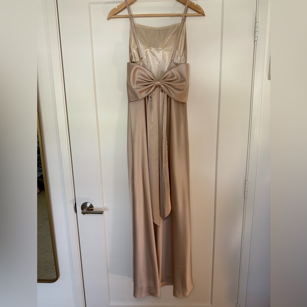 Steph satin dress gold champagne